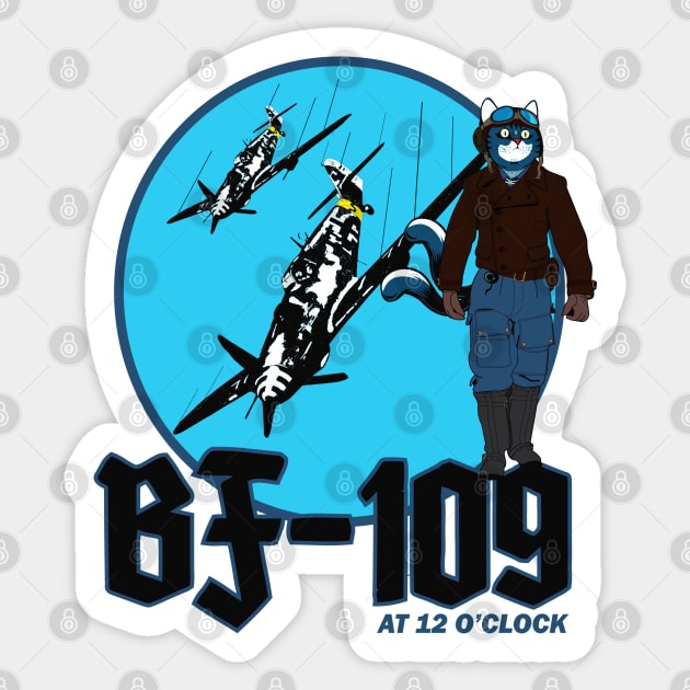 Two Tailed Tom Bf-109 Pilot Sticker by Two Tailed Tom